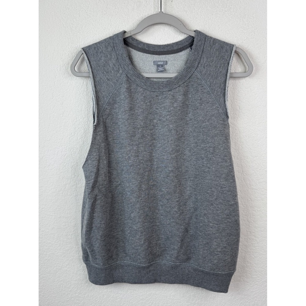 Aerie Gray Sleeveless Sweatshirt Top Women's Sz M Distressed Athleisure Workout